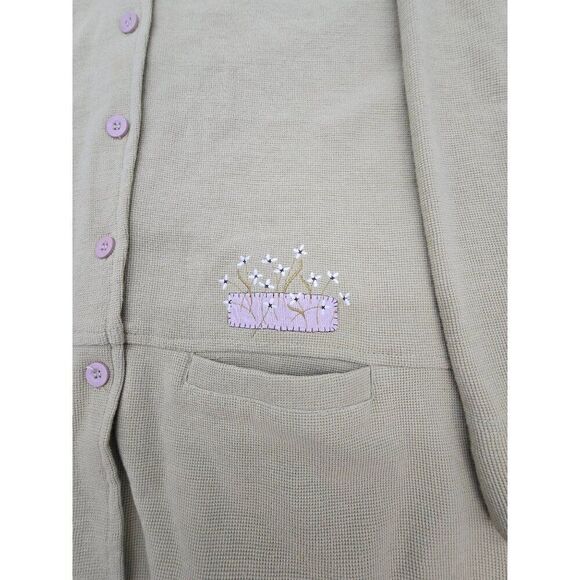 20th Street East By Morning Sun Womens XL Green Button-Up Cardigan With Floral E - Picture 2 of 6
